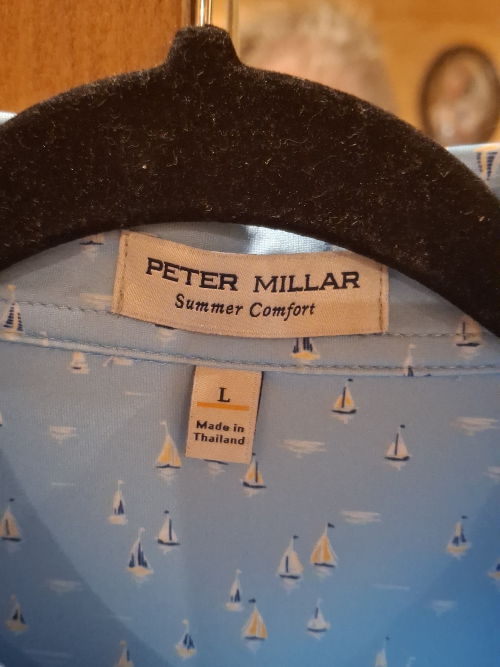 Peter Millar Light Blue Short-Sleeve Polo with Micro Pattern - Picture 4 of 16